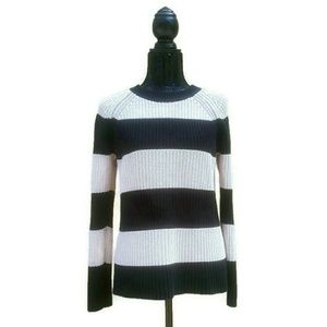 💗 Zara Knit chunky tan and black striped sweater